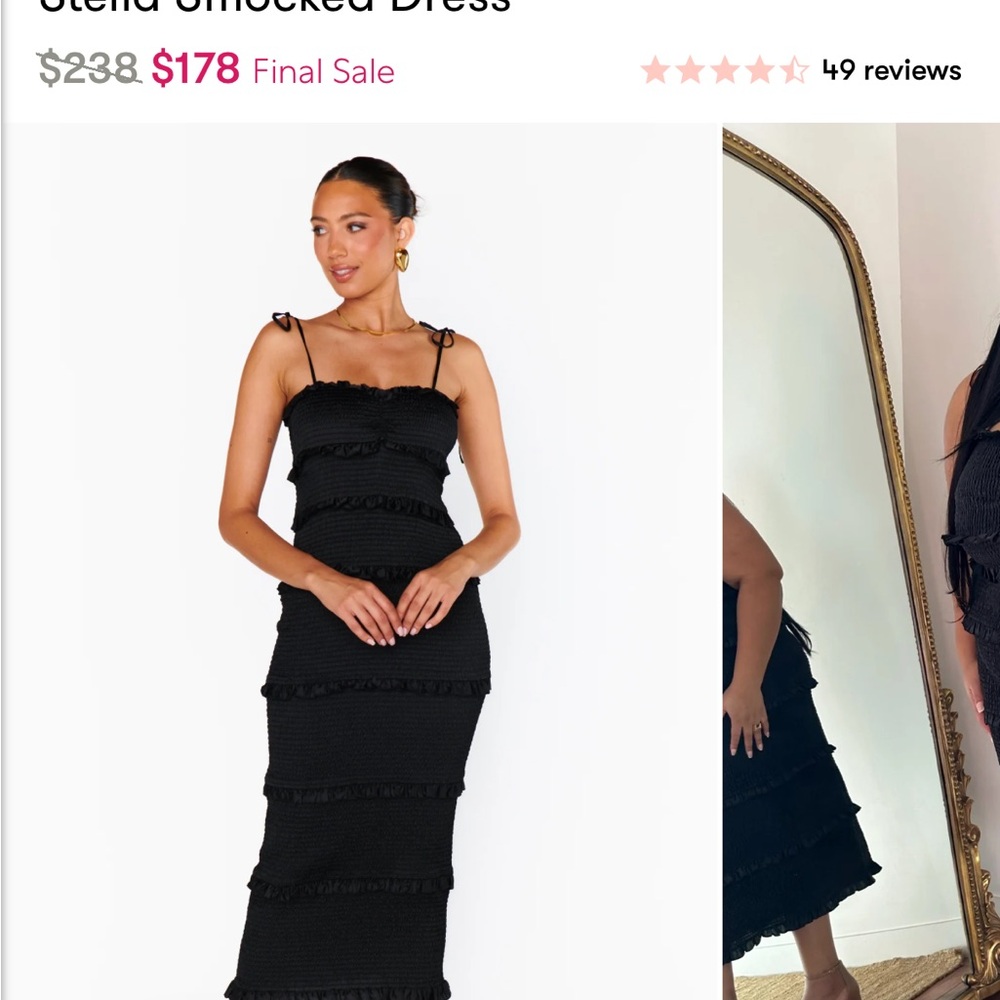 Show Me Your MuMu Black Ruffle Midi Dress